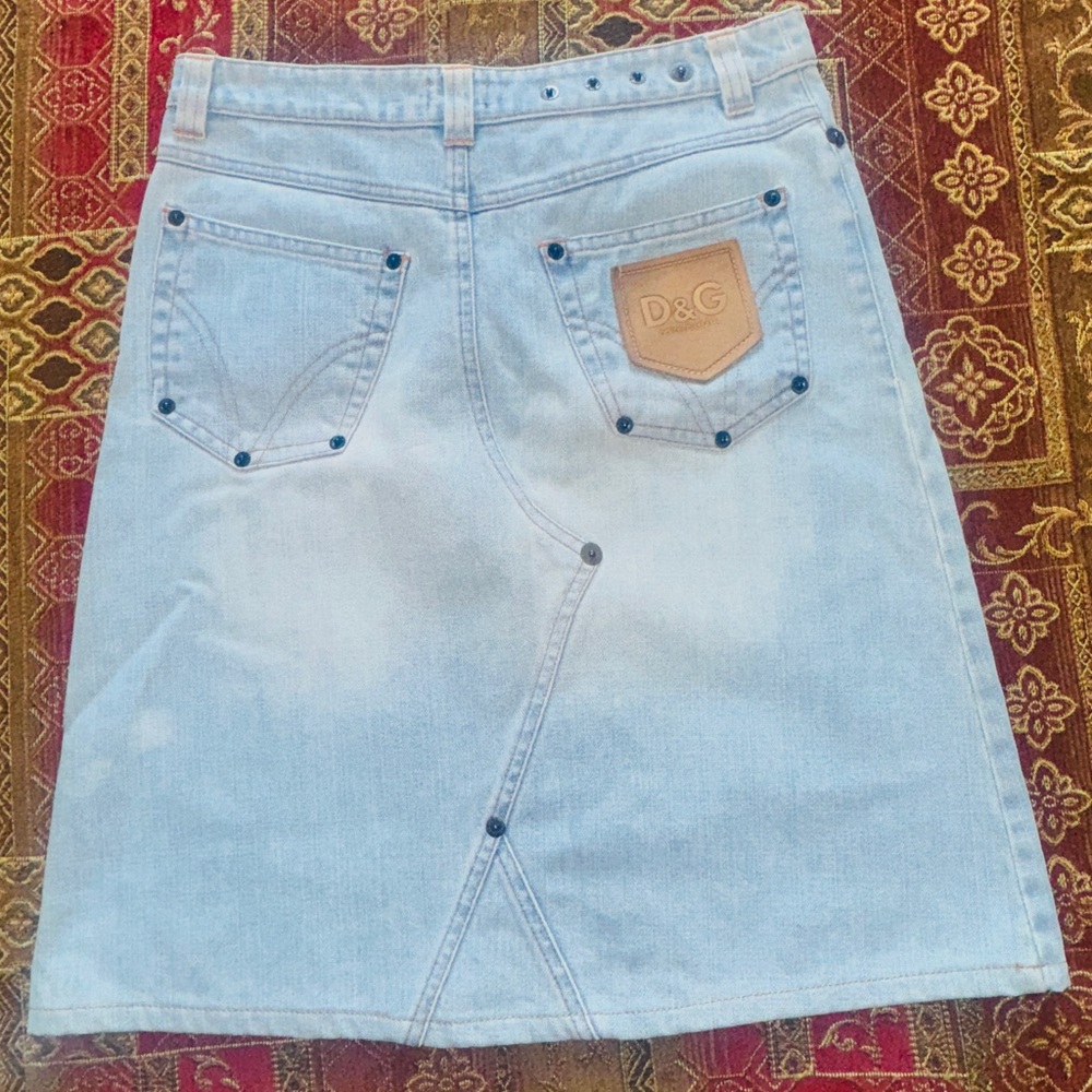 D&G Light Wash A-Line Denim Skirt Sz 26 or 4